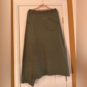 Olive Green A-Line Maxi Skirt /pants combo